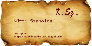 Kürti Szabolcs névjegykártya