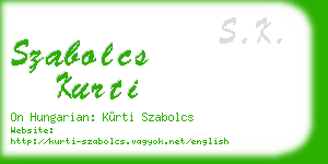 szabolcs kurti business card